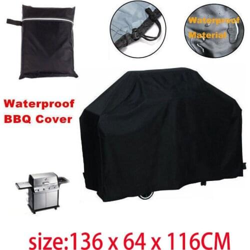 BBQ Grill Cover Heavy Duty Waterproof Gas Barbecue Protector Black