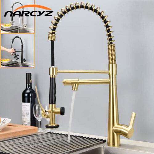 Kitchen Faucet Multifunctional Nickel Gold Pull out 360 Degree Rotating kitchen Faucet Hot and Cold sink kitchen Faucet YY-1045