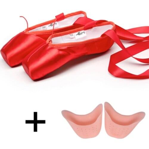 Hot Sales Satin Ballet Pointe Shoes Professional Girls Ladies Ballerina Dance Shoes With Ribbons