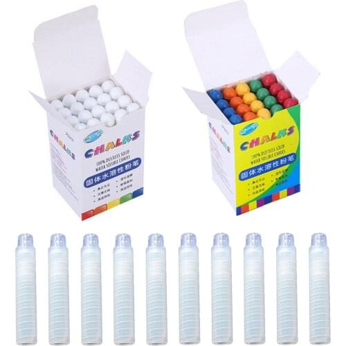 20pcs Dustless Chalks Non-toxic Washable Chalk with 10pcs Chalk Holder Clips for School Office Blackboard Whiteboard Glass Write
