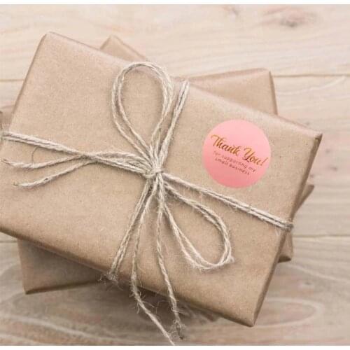 500pcs Round Pink Thank You Label Stickers Paper Cute Thank You Stickers For Baking Packaging Seal Labels Stationery Stickers