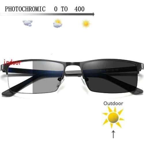 Small frame Transition Sun Photochromic Reading Glasses Men Women Adjustable Vision With Multifocal Diopter Progressive FML
