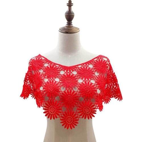 New Fashion Lace Collar Fabric Trim ribbon DIY Embroidery dubai Applique 3D cotton Sewing guipure wedding Neckline decor