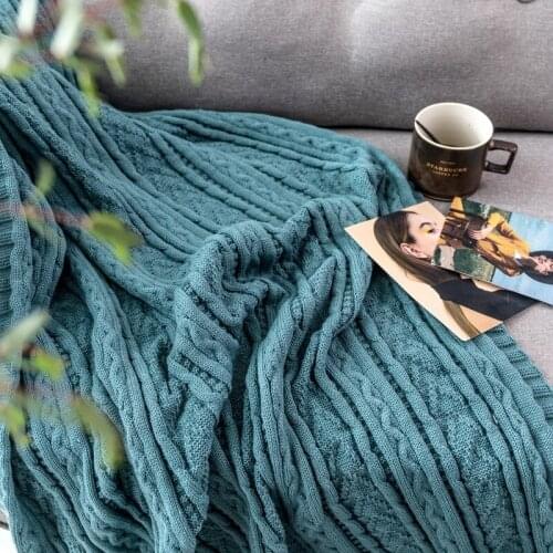 Fashion Twist Thread Blanket with Tassel Single/Double Layers Knitted Throw Blanket Soft Warm Air-conditioning Blanket