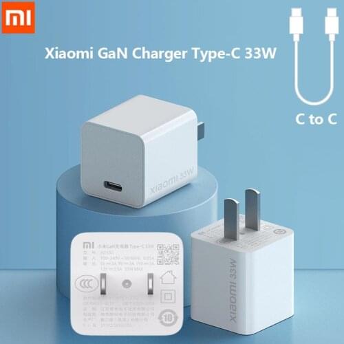 Orginal Xiaomi GaN Charger Type-C 33W 3A MAX Fast Charge USB-C Charger C to C Redmi K30 Compatible With iphone Android Devices