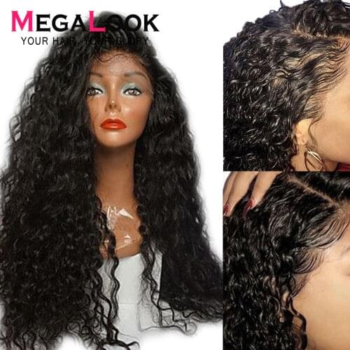 Water Wave Wig Lace Front Human Hair Wig Lace Closure 150 Brown4x4 13X4 lace frot Wigs Remy Brazilian Water Wave Wig Closure Wig