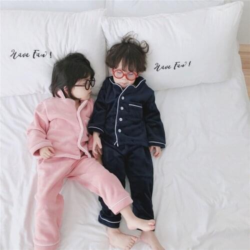 Kids Pajamas Fashion Korean Toddler Boy Clothing Set Baby Girl Long Sleeves Pants 2pcs Homewear Autumn Winter Toddler Sleepwear