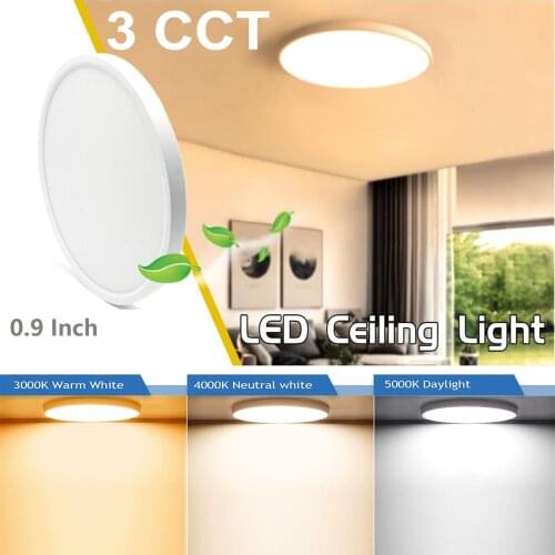 Round LED Panel Light Adjustable 3 Color Change 24W 28W 38W Portable Installation Ceiling Light Fixture for Bedroom Living Room