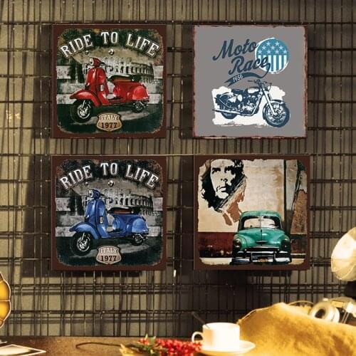 Retro Motorcycles Gold Star Metal Plate Norton Scout Tin Sign Vintage Metal Poster Garage Club Pub Bar Wall Decoration 30x30