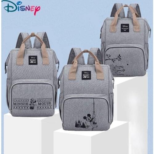 Disney Grey Winnie The Pooh Diaper Bag High Capacity Maternity Bag for Stroller Mommy Baby Travel Diaper Organizer Baby Backpack