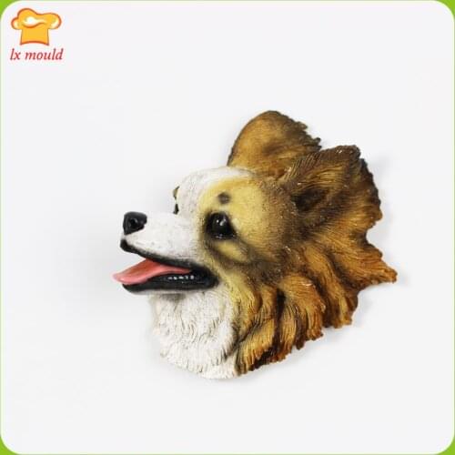 DOG HEAD Corgi Sugarcraft Fimo Sculpey Soap Silicone Rubber Mould