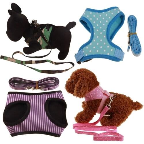 TINGHAO Breathable Soft Dog Harness Leash Set Puppy Walking