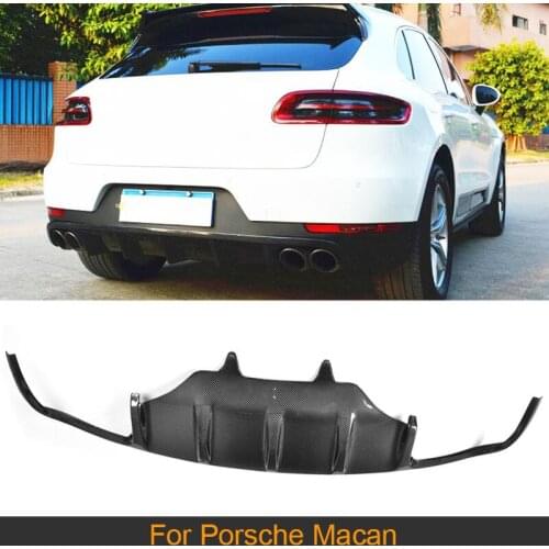 Carbon Fiber Car Rear Bumper Diffuser Lip for Porsche Macan 2014 2015 2016 2017 Rear Bumper Diffuser Lip Guard Spoiler Splitters