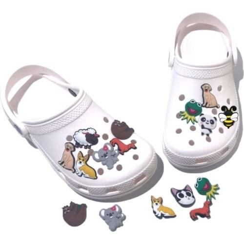 20-50pcs Animals Frog Sloth Dog PVC Shoe Decorations Shoe Charms Accessories for Girl & Boy Ornaments fit Garden Shoes Kids Gift