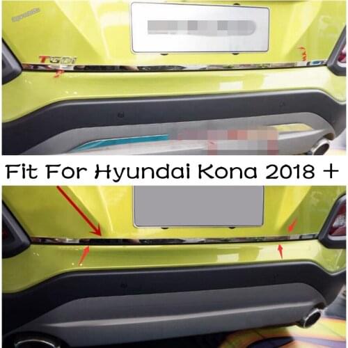 Lapetus Rear Trunk Tailgate Door Bottom Lid Strip Cover Trim For Hyundai Kona 2018 - 2021 Stainless Steel Modification Accessory