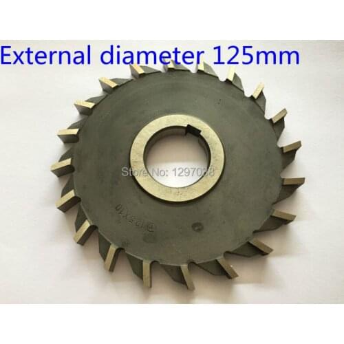1PCS 125 external diameter HSS three straight tooth blade cutter, high-speed steel Slot milling cutter