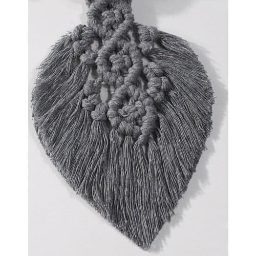 2pieces Curtain Tie Rope Woven Curtain Tiebacks Decor Curtain Accessories Leaf Shaped Window Draperies Boho Decoration Bedroom