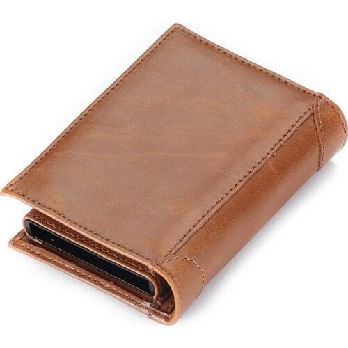 ZOVYVOL 2021 Vintage Crazy Horse Handmade Leather Men Wallets Multi-Functional Coin Purse Wallet For Men