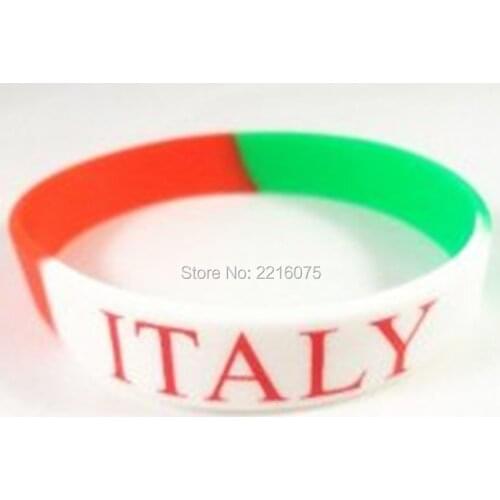 300pcs three colours segment Flag World Cup Italy wristband silicone bracelets free shipping by DHL express