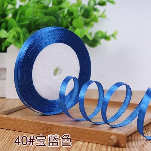 6mm Royal Blue Silk Satin Ribbon Wedding Party Decoration Gift Wrapping Christmas New Year Apparel Sewing Fabric (25 Yards/roll)