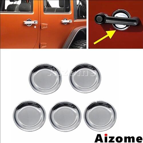 Car Door ABS Handle Scratch Automobile Shakes Protective Vinyl Chrome Handle Recess Guards For Jeep JK Wrangler 2007-2017 4DR