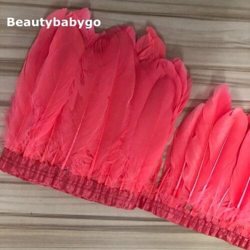 Beautybabygo 10 yard water melon goose feather lace 5-8"