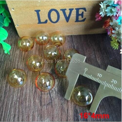 Freeshipping 20pcs/lot 16*4mm brown coffee Mini Lightbulb Globe Glass Bottle Vial pendants Round Ball Glass Bubble Wish Pendant