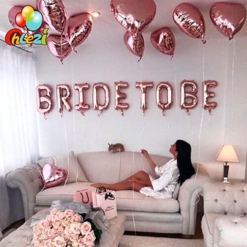 BRIDE TO BE letter Foil balloon banner Bachelorette Hen Party Bridal Shower Wedding Celebration decoration supplies Rose Gold