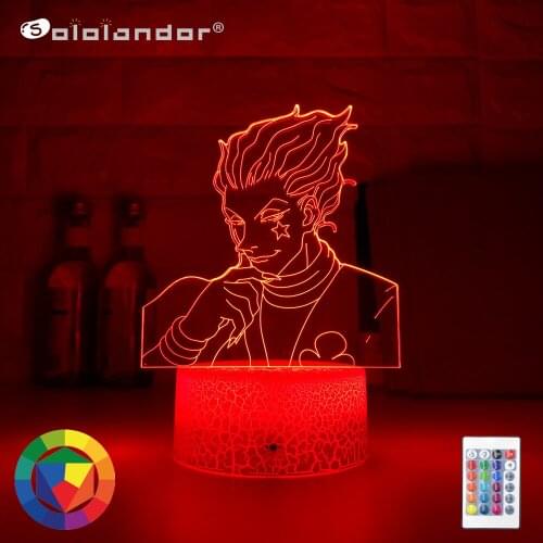 Kids Night Light Gift Led Touch Sensor Colorful Bedroom Nightlight Anime Hunter X Hunter Decor Light Cool 3d Lamp Hisoka Gadgets
