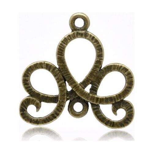 DoreenBeads Retail Antique Bronze Flower Connectors 21x21mm,sold per pack of 50