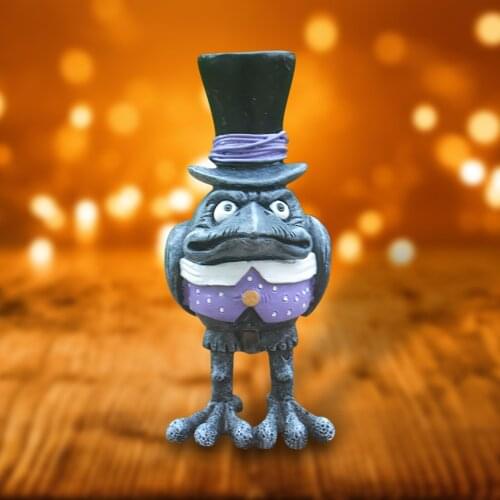 Halloween Horror Crow Figurines Decoration Midnight Ritual Statue Painted Resin Crafts Ornament Miniatures Strange Sculpture