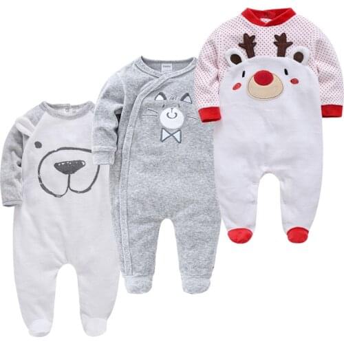 Honeyzone The New Newborn Baby Girl Clothes 0 3 Months Recien Nacido Unisex Bear Jumpsuit Recem Nascido Footies 3pcs/Lot