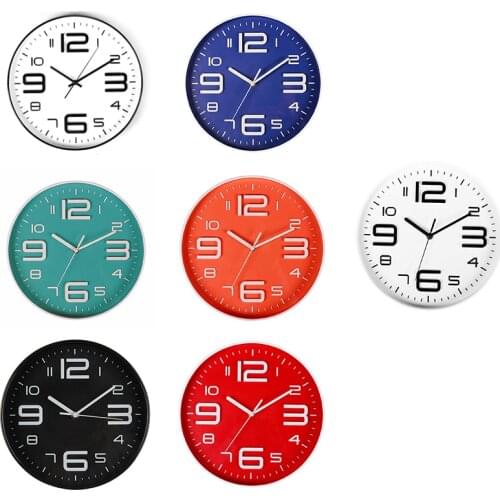 Indoor Big 3D Number Quartz Silent Non Ticking Wall Clock Quiet Movement Decorative Battery Operated 10 Inch Orange