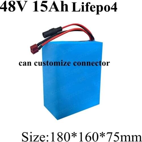 Lifepo4 48v 15ah Lithium Battery 48v 500w Electric Bike Battery 48v 15ah Lifepo4 Battery Pack Accu 20A BMS + 58.4v Charger