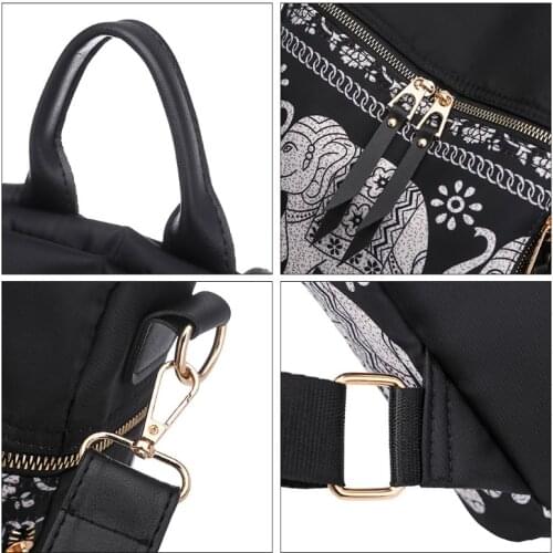 Fashion Shoulder Bag Women Backpack Elephant-Print Travel Rucksack Hand Bag Girls Daypack 20CA