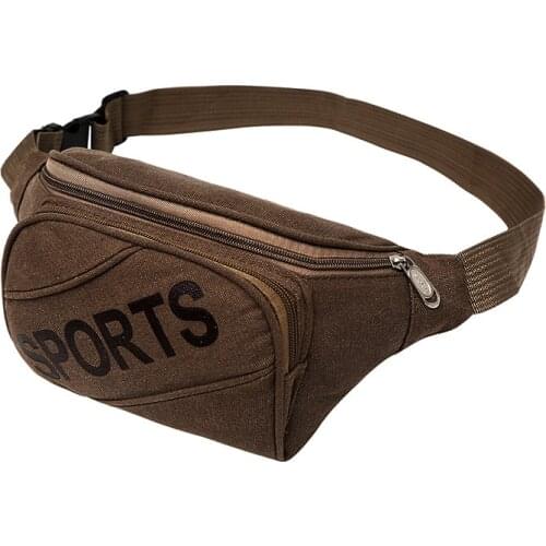 Mens Fanny Pack For Mobile Phone Zipper Coin Purse Fabric Canvas Money Keys Card Men Bag Casual Waist Packs Bags Pocket Billfold