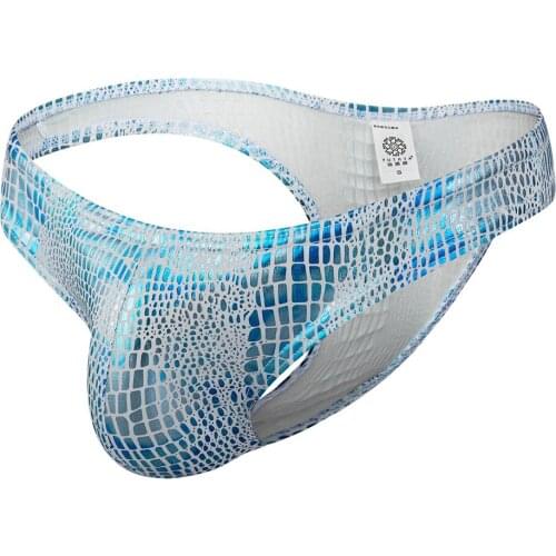 New Mens Underwear U Convex Bag Hip Sexy Snake Skin Color Bikini Mens Briefs Low Rise Breathable Quality Male Panties