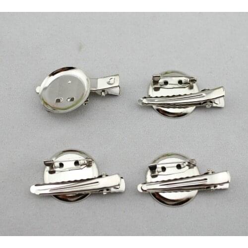 Wholesale 100pcs/lot 2.8cm DIY Stainless steel pin brooch dual-use integrated chest clip for corsage and hair flower