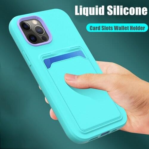 Original Card Bag Phone Case For iPhone 11 12 Pro Max 12 Mini XS Max X XR 7 8 Plus 12 Camera Protection Soft Bunmper Back Cover