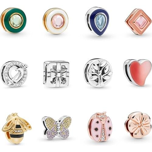 Reflexions Charms 100% Real 925 Sterling Silver Radiant Green Circle Clip Charm Fits Original Bracelets & Bangle Diy Jewelry