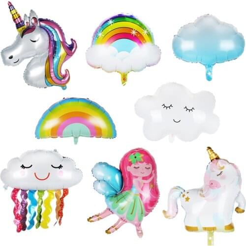 Unicorn balloons helium foil balloon birthday party decorations globos unicornio baby shower fairy maiden elf rainbow balony