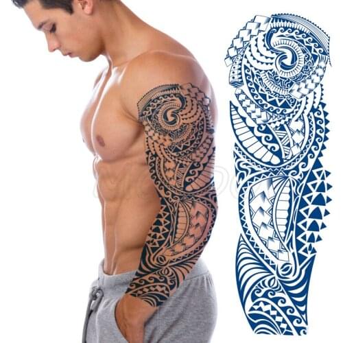 Juice Tattoo Sticker Geometric Gear Mechanical Totem Geometric Full Arm Body Art Fake Tattoo for Men Keep 15 Days