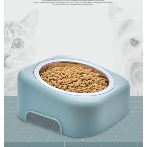 Pet Food Tableware Bowl Three Color Optional Pet Supplies Tilt Protection Cervical Spine Stainless Steel 8 ° Dogs Qianyi 200g