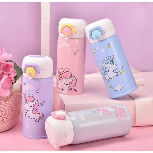 Thermo Mug Outdoor Travel Vacuum Flasks Unicorn Mug Thermoses 350 500ml With Strainer Stainles Steel Thermal Bottle