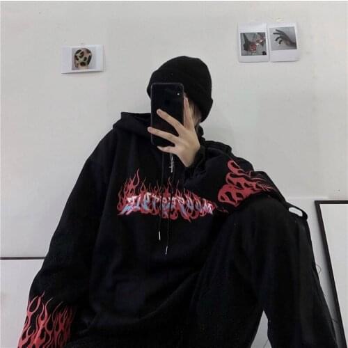 Womens Hoodie Casual Sweatshirt Sleeve Black Female Hoodies Loose Thick Coat Hoody Tracksuit Clothes Top Clothing Print Cotton