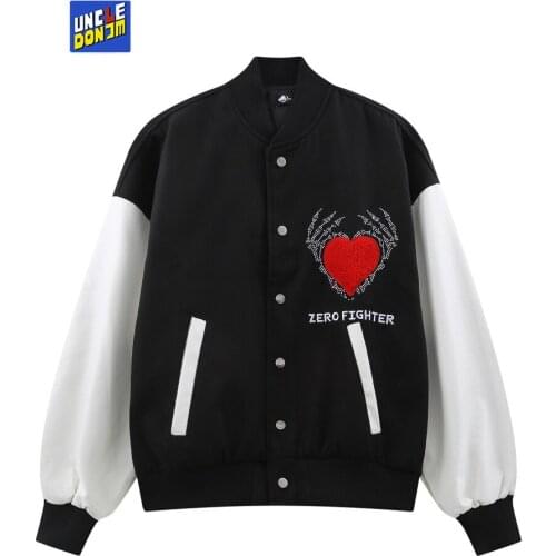 UNCLEDONJM Skeleton bomber jacket men japanese streetwear men Colour block fashion jacket men retro clothes coat men 313