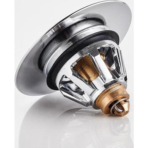 Universal Stainless Steel Bounce Core Push-type Drain Filter Universal Wash Basin Push-type Hair Catcher Sink Bathtub Plug Trap