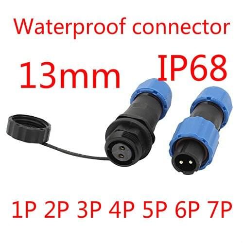 Waterproof connector SP13/SD13 IP68 cable connector plug & socket Male and Female 1 2 3 4 5 6 7 Pin
