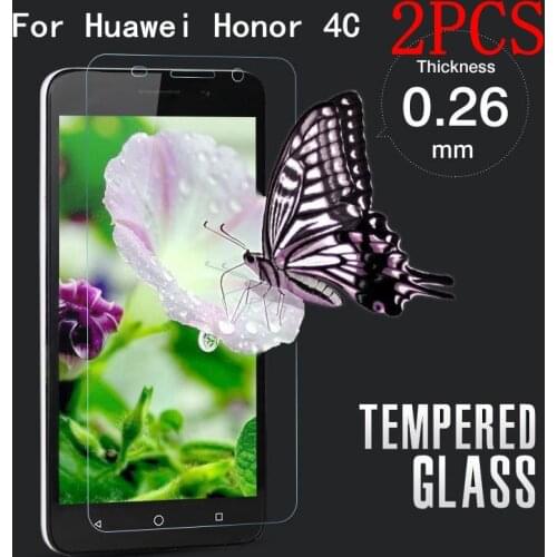 2PCS Original Tempered Glass For Huawei Honor 4C Screen Protector Thoughed protective film For Huawei Honor 4C glass