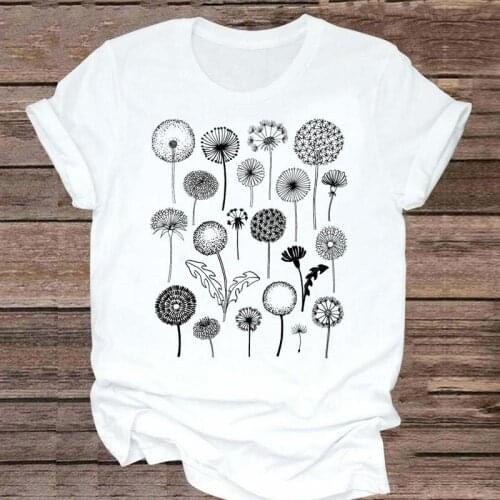 Women Plant Lovely Trend Short Sleeve Fashion 2021 90s Graphic Clothes Tshirt Top Lady Print T Female Tee T-Shirt